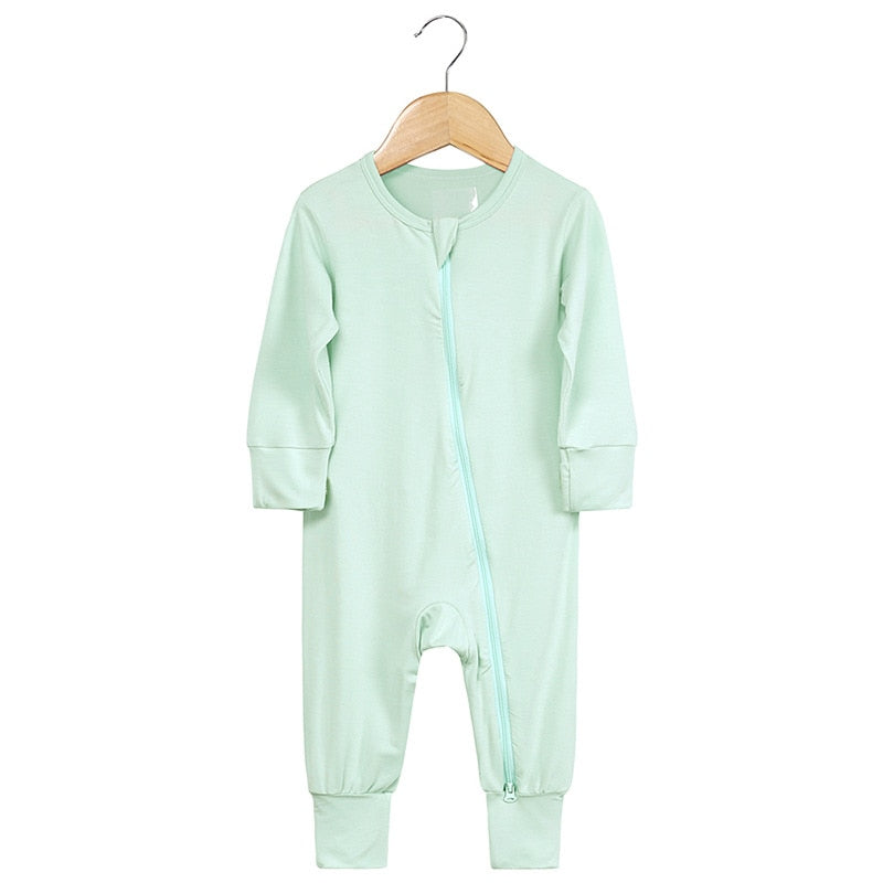 Hawaillie Bamboo Zip-up Footie Jumpsuit